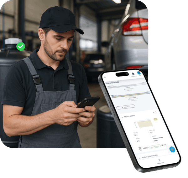 Pilotage des données surveillance de lubrifiants via jauge connectée smartphone