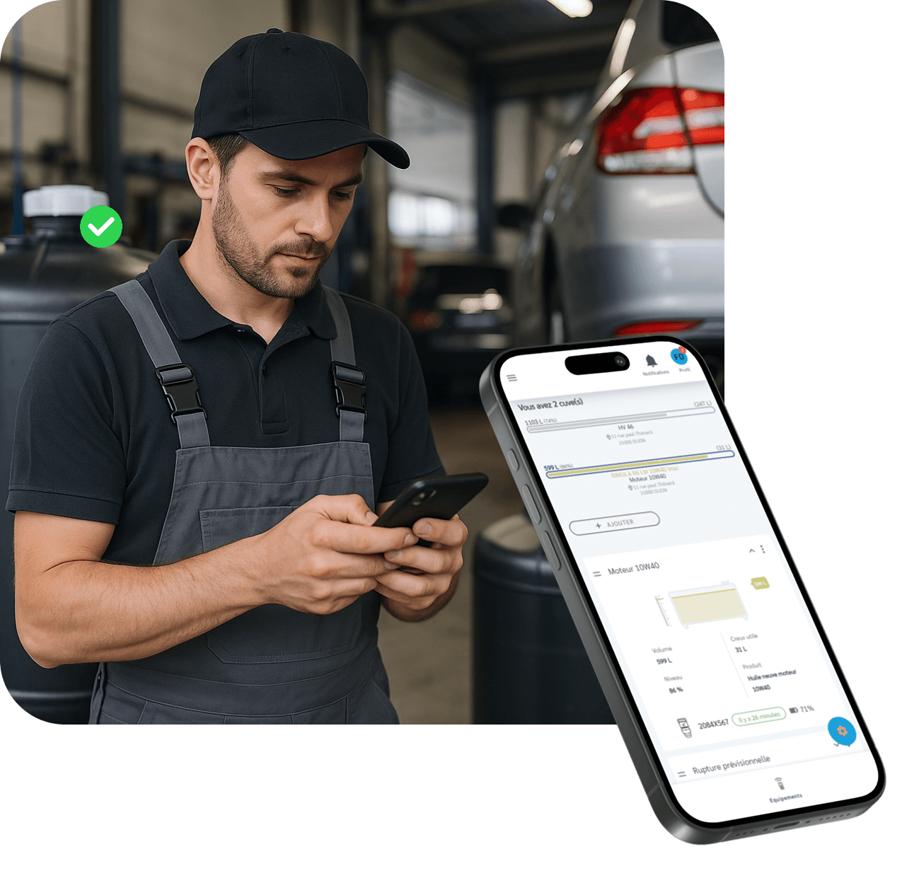 Pilotage des données surveillance de lubrifiants via jauge connectée smartphone