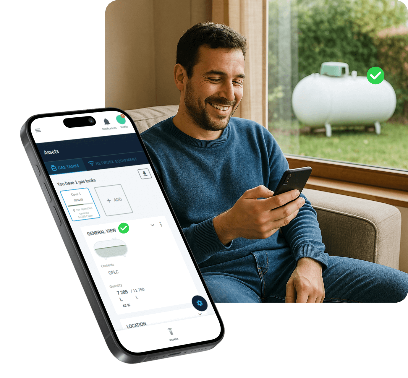 application mobile FOUR DATA remote tank monitoring app