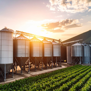 Connected silo with four data IoT smart monitoring
