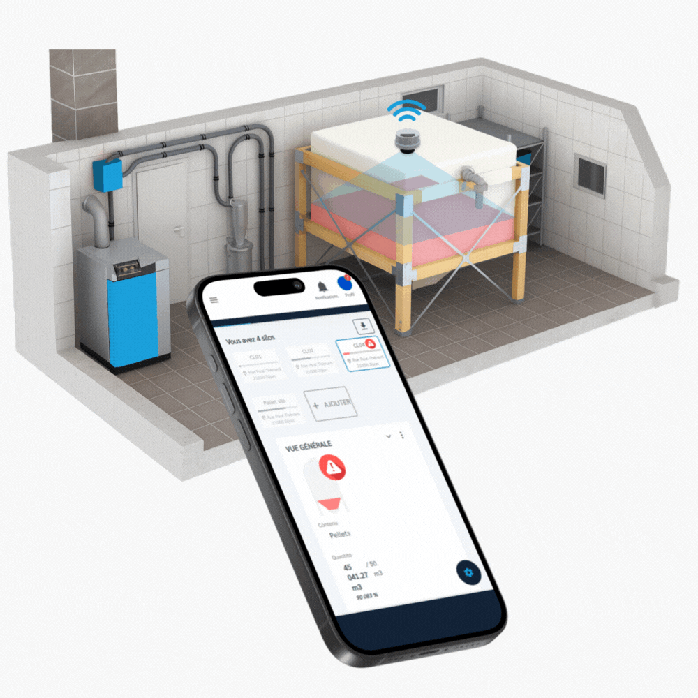 alert niveau de silo de pellet four data jauge connectée alert niveau de silo de pellet four data jauge connectée