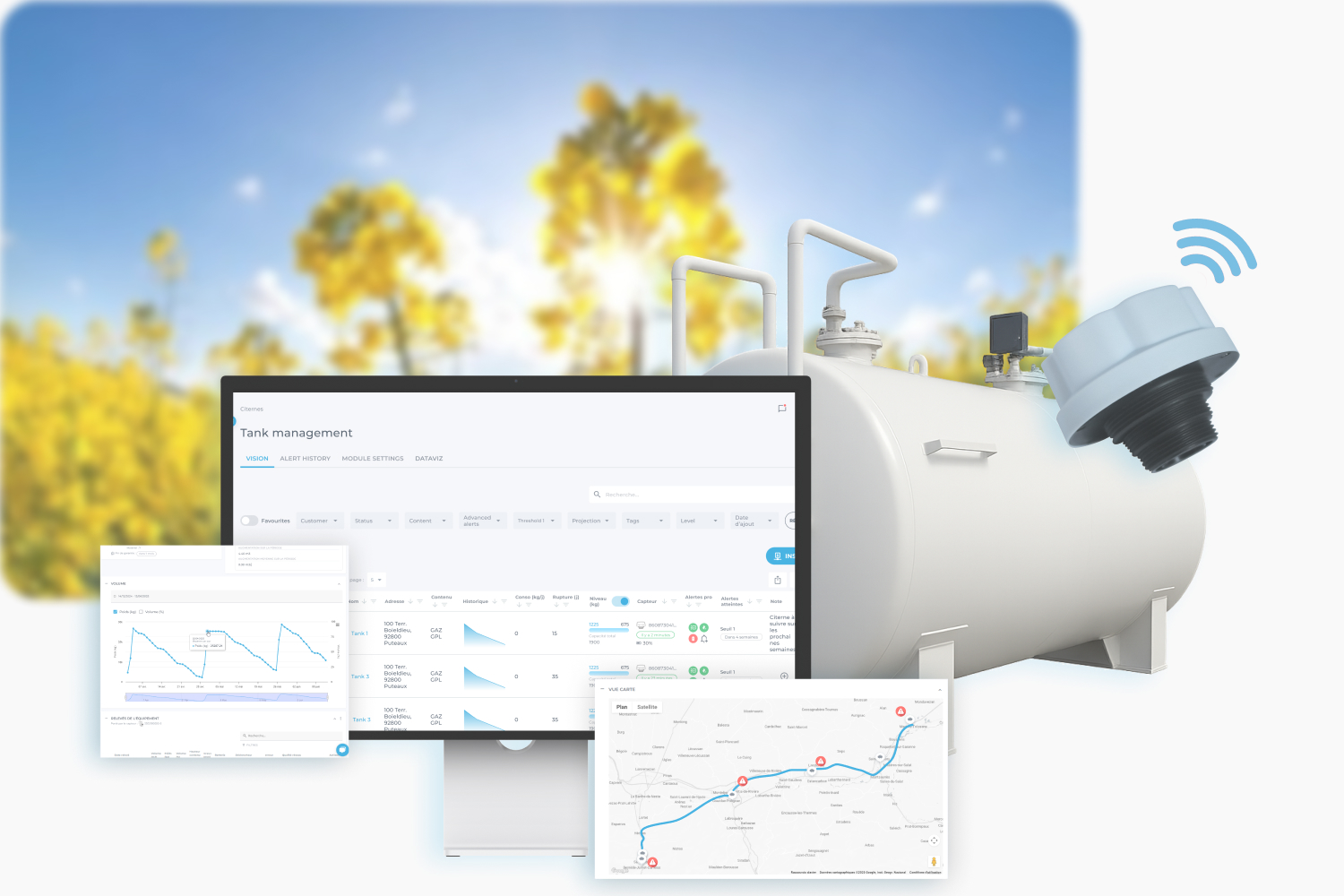 jauge capteur niveau connecté biocarburants four data