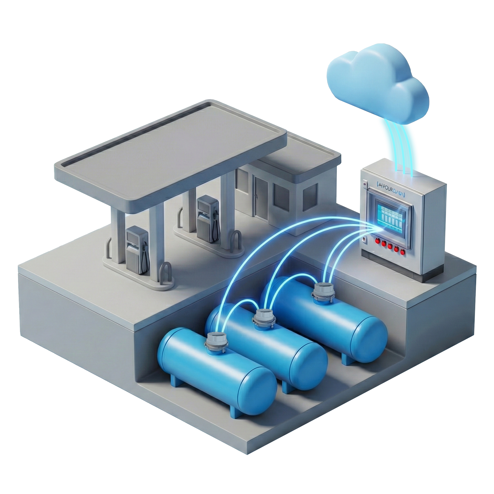 four data connected service station