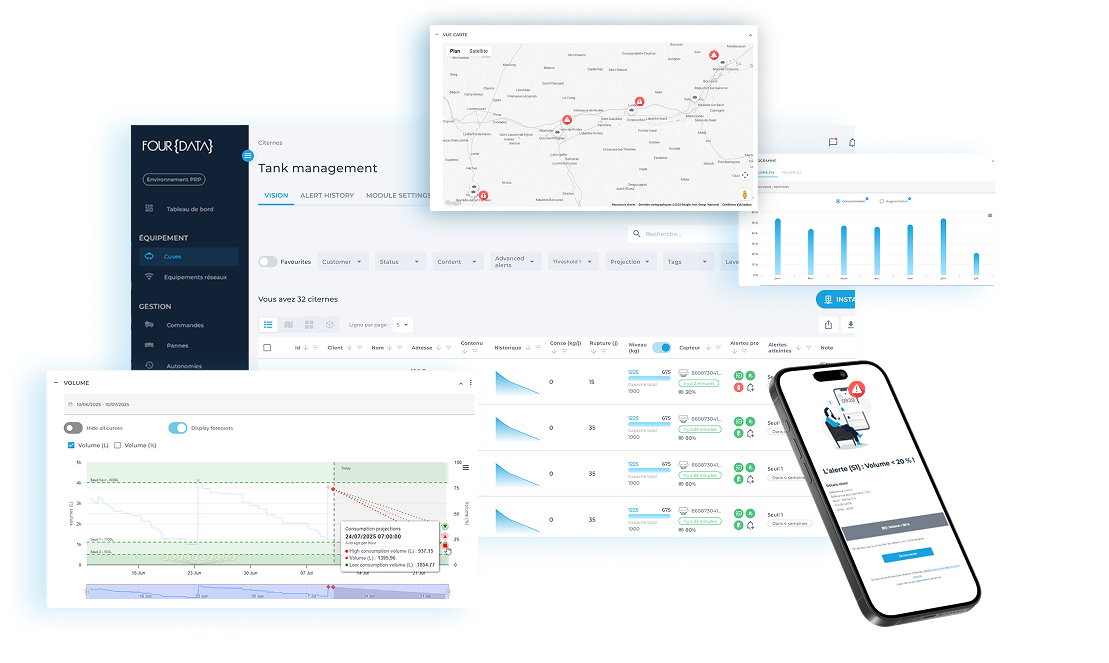 FOUR DATA Interface Desk – Überwachung mehrerer GNR-Tanks bei CUMA