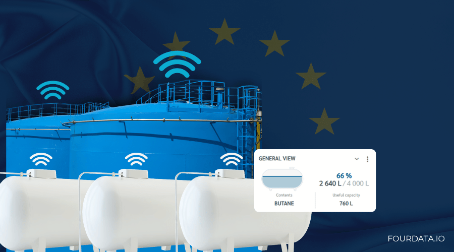 Propane tank telemetry with a connected FOUR DATA level sensor